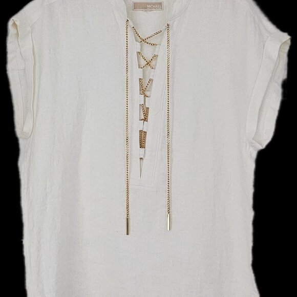 MICHAEL KORS Linen Top - with Chain Detail - Picture 4 of 15